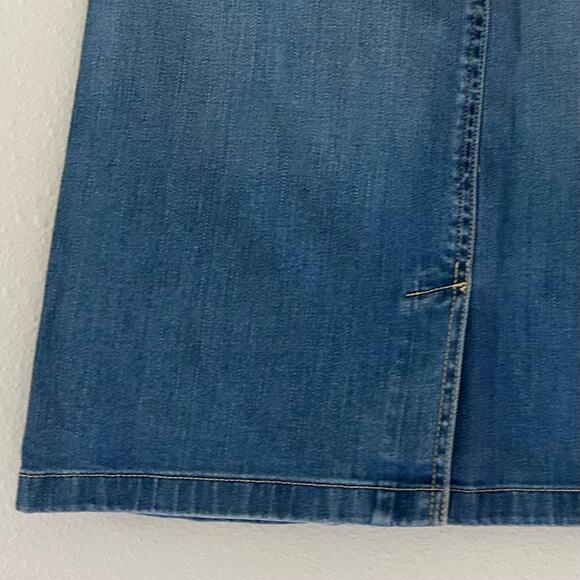 L.L. Bean denim jean skirt 70s inspired pockets Classic western Cottagecore S - Picture 7 of 9